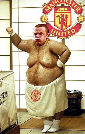 Wayne Rooney as a fat character.