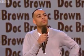 Doc Brown rapping on BBC3 Good News show.