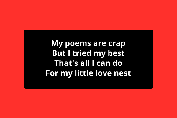 A funny poem to send to a lover
