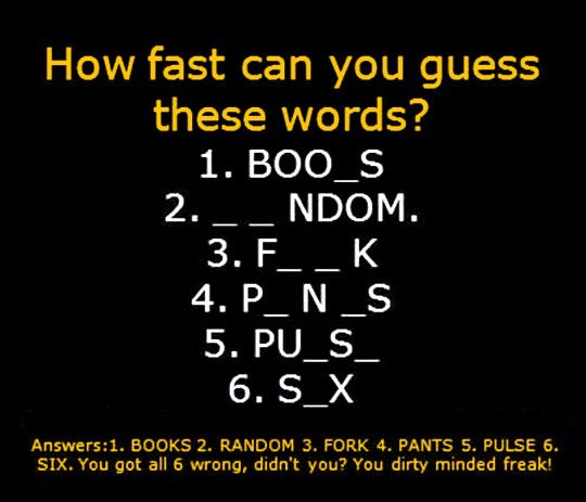 A dirty mind test