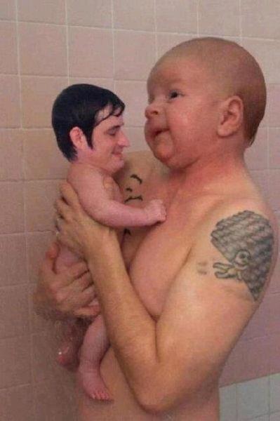 Father and son head swap