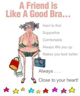 Friends are like a good bra