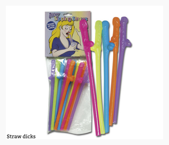 Rude Novelty Willy Sipping Straws